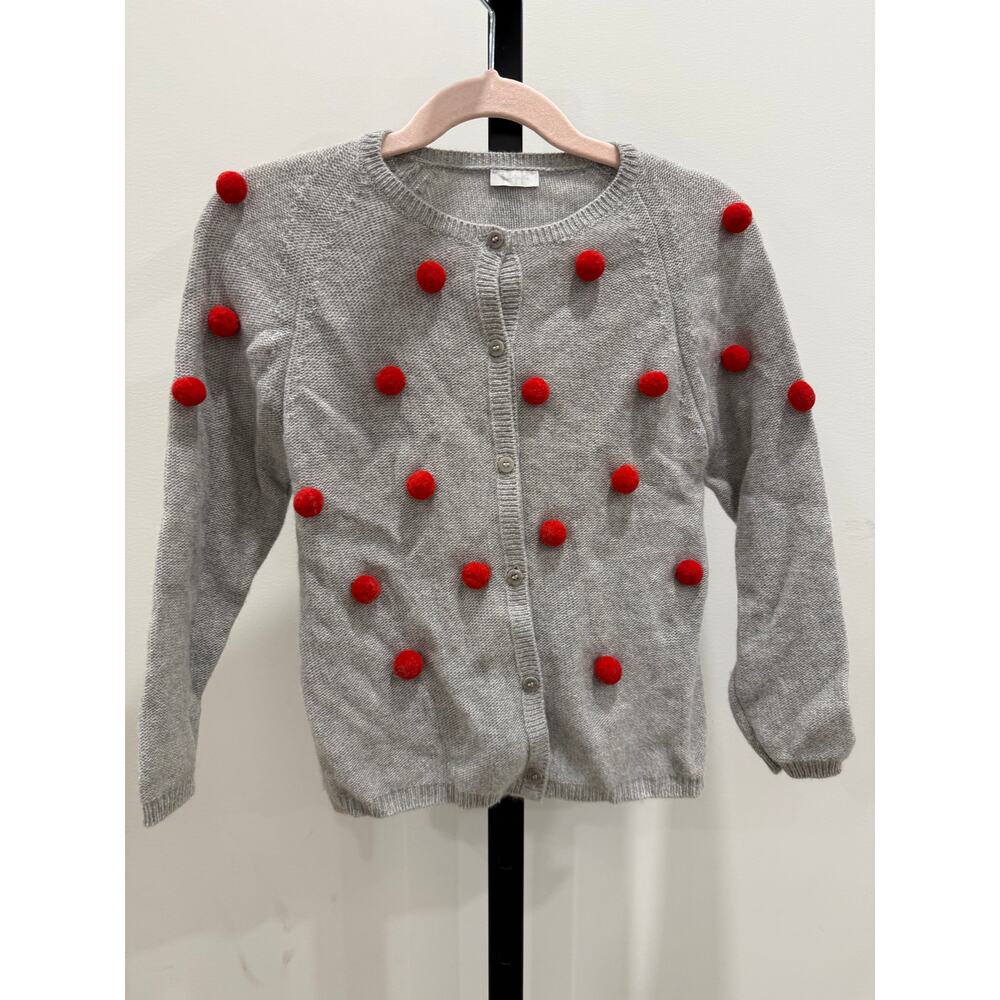 Il Gufo	Grey Wool Cardigain w/ Red Pom Pom	5 Year